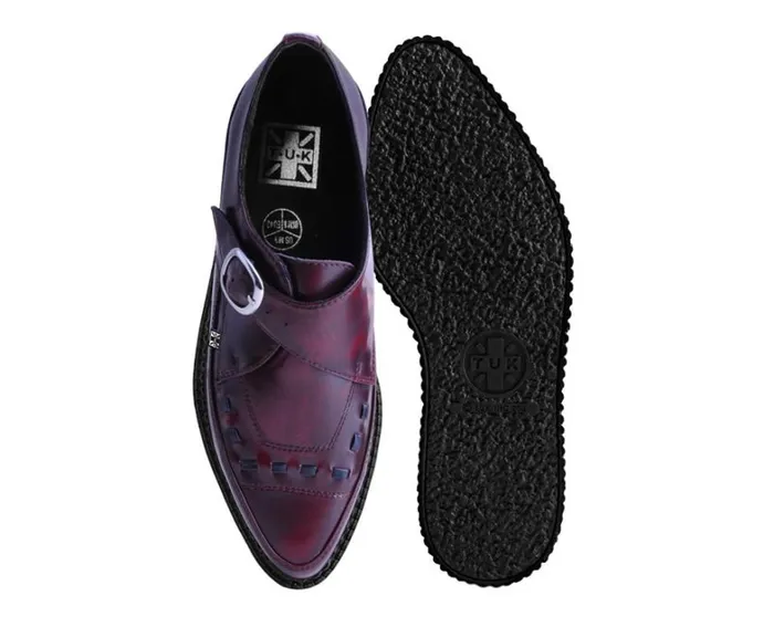Burgundy Rub Off TUKskin Monk Buckle Creeper Men TUK Shoes Vegan Burgundy Rub Off TUKskin Monk Buckle Creeper Men TUK Shoes Vegan