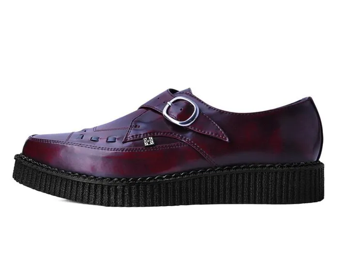 Burgundy Rub Off TUKskin Monk Buckle Creeper Men TUK Shoes Vegan Burgundy Rub Off TUKskin Monk Buckle Creeper Men TUK Shoes Vegan