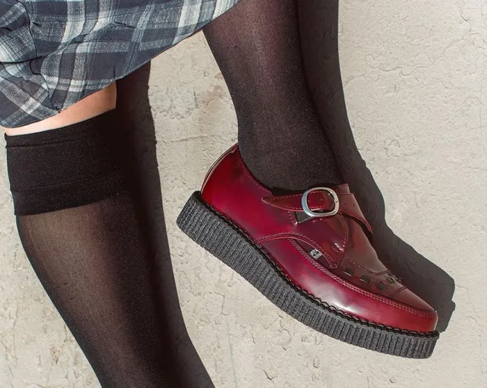 Burgundy Rub Off TUKskin Monk Buckle Creeper Men TUK Shoes Vegan Burgundy Rub Off TUKskin Monk Buckle Creeper Men TUK Shoes Vegan