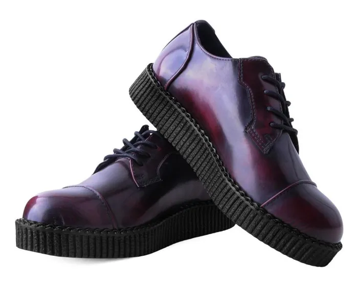 Burgundy TUKskin Toe Cap Viva Low Creeper Women TUK Shoes Vegan Burgundy TUKskin Toe Cap Viva Low Creeper Women TUK Shoes Vegan