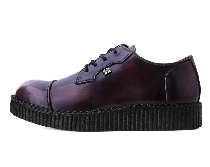 Burgundy TUKskin Toe Cap Viva Low Creeper Women TUK Shoes Vegan Burgundy TUKskin Toe Cap Viva Low Creeper Women TUK Shoes Vegan