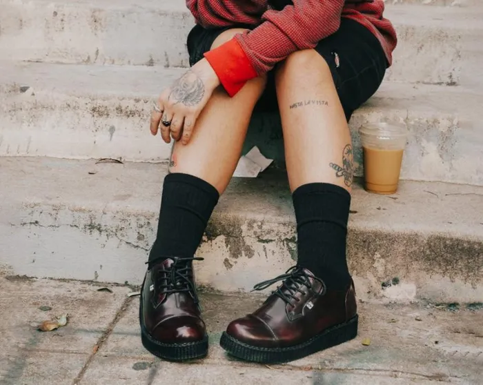 Burgundy TUKskin Toe Cap Viva Low Creeper Women TUK Shoes Vegan Burgundy TUKskin Toe Cap Viva Low Creeper Women TUK Shoes Vegan