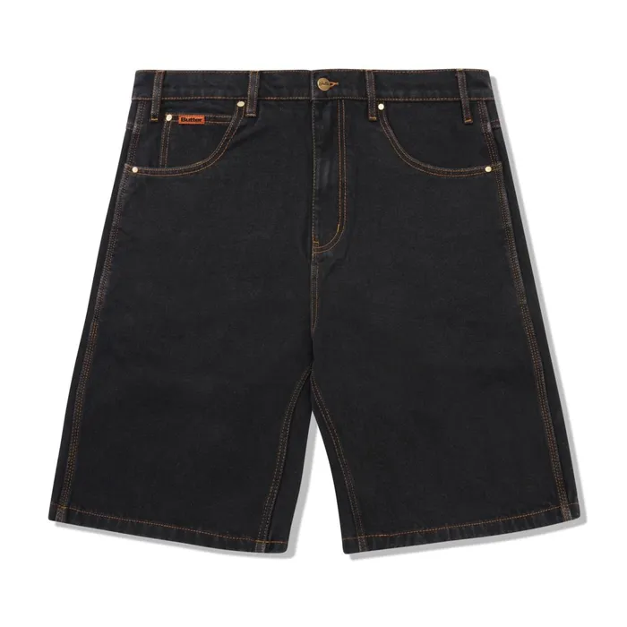 Butter Goods Baggy Denim Shorts Washed Black Men Shorts