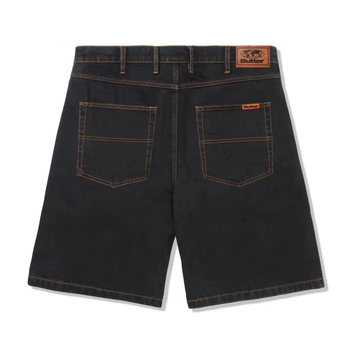 Butter Goods Baggy Denim Shorts Washed Black Men Shorts