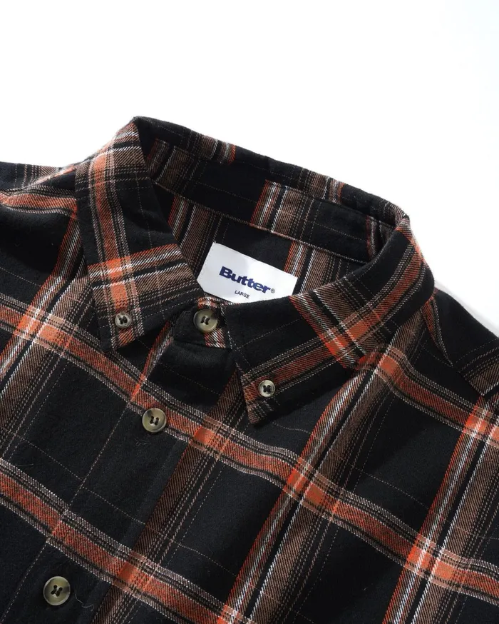 Butter Goods Bugs Flannel Shirt Black Men Shirts Butter Goods Bugs Flannel Shirt Black Men Shirts