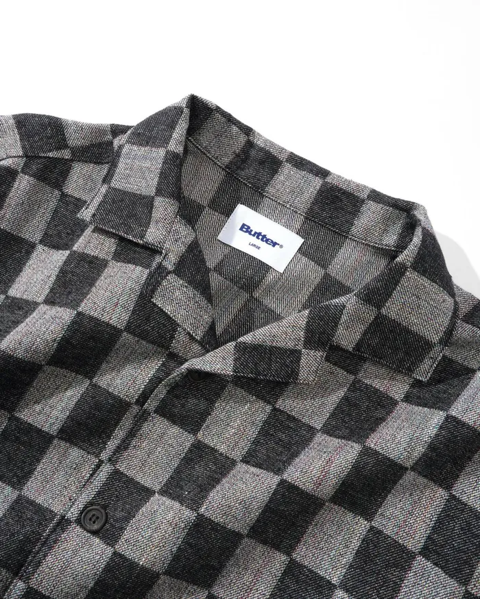 Butter Goods Checker Vacation SS Shirt Black Men Shirts Butter Goods Checker Vacation SS Shirt Black Men Shirts