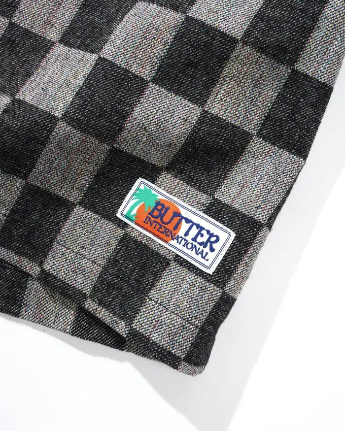 Butter Goods Checker Vacation SS Shirt Black Men Shirts Butter Goods Checker Vacation SS Shirt Black Men Shirts