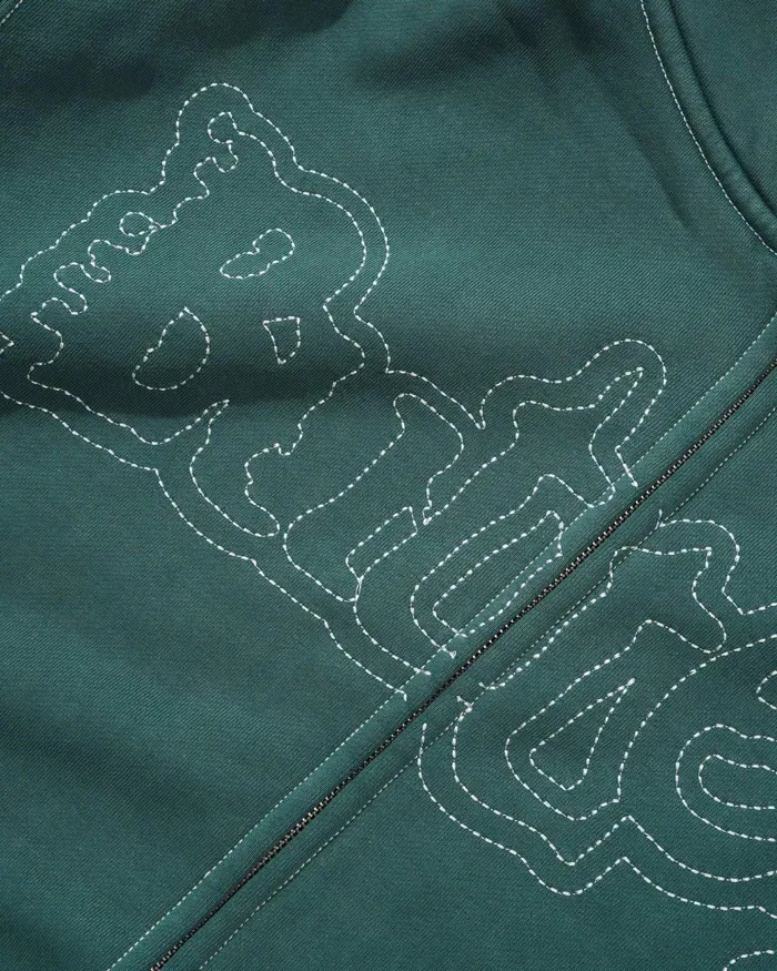 Butter Goods Fleece Men Breakdown ZipThru Hood Washed Fern Butter Goods Fleece Men Breakdown ZipThru Hood Washed Fern