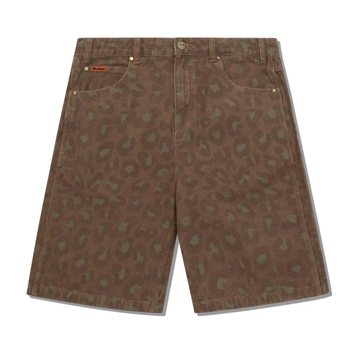 Butter Goods Leopard Denim Shorts Rust Men Shorts