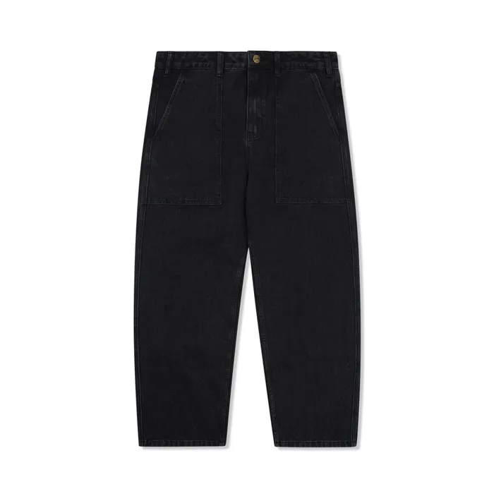 Butter Goods Pants Men Patch Pocket Denim Jeans Washed Black