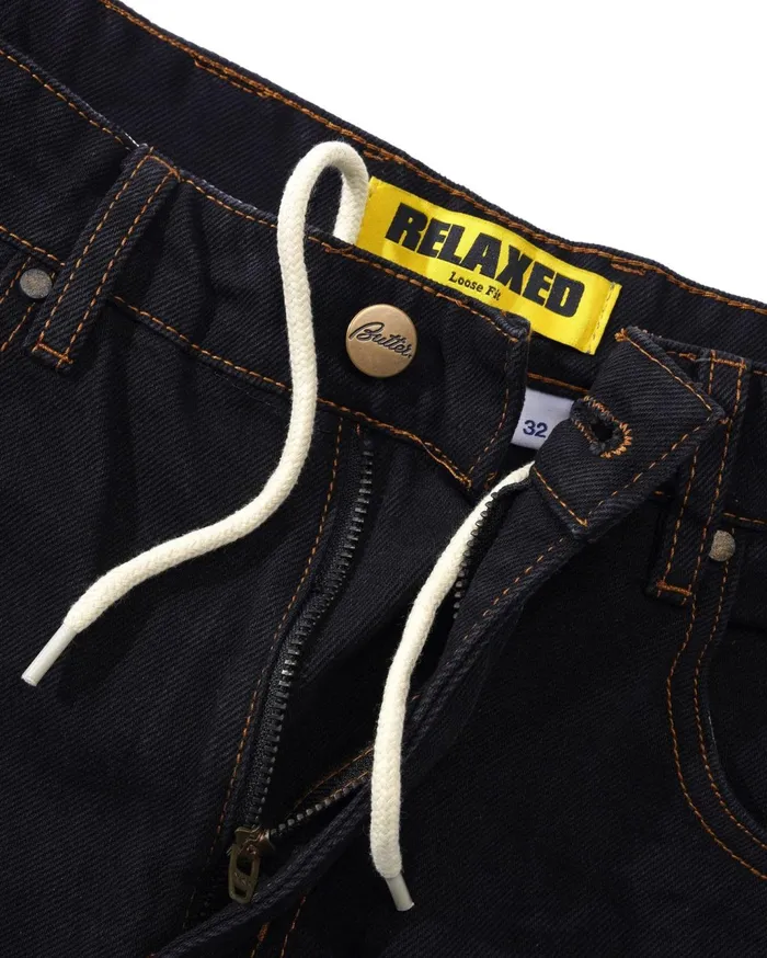 Butter Goods Relaxed Denim Jeans Washed Black Men Core Denim Butter Goods Relaxed Denim Jeans Washed Black Men Core Denim