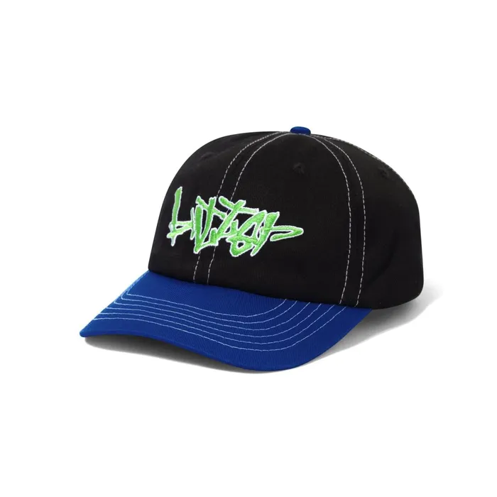 Butter Goods Scratch 6 Panel Cap Black Royal Blue Men Hats