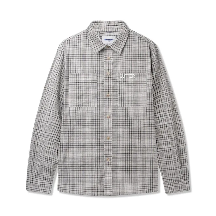 Butter Goods Shirts Men Equipt Plaid Shirt Grey