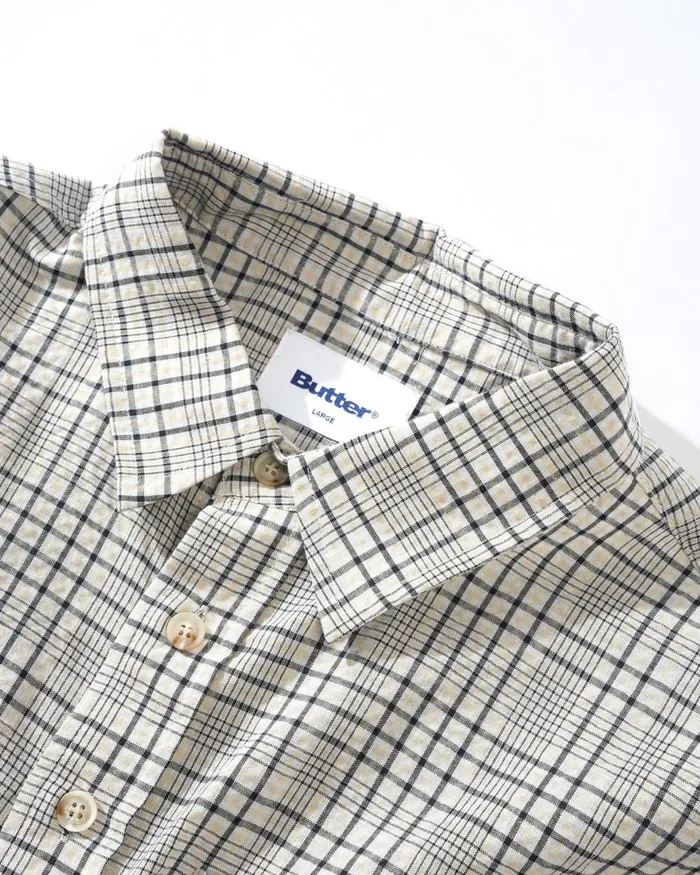 Butter Goods Shirts Men Equipt Plaid Shirt Grey Butter Goods Shirts Men Equipt Plaid Shirt Grey