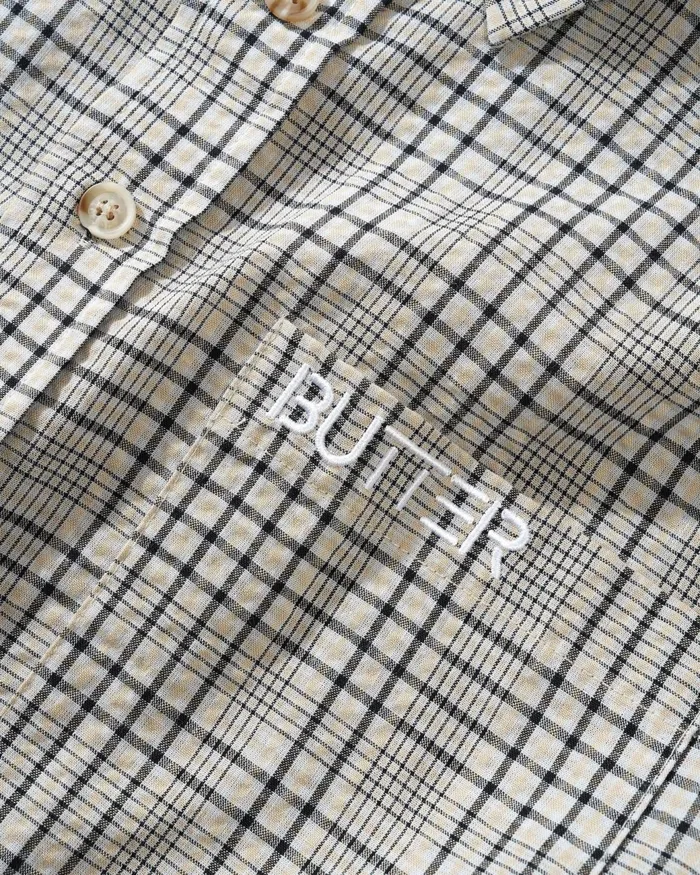 Butter Goods Shirts Men Equipt Plaid Shirt Grey Butter Goods Shirts Men Equipt Plaid Shirt Grey