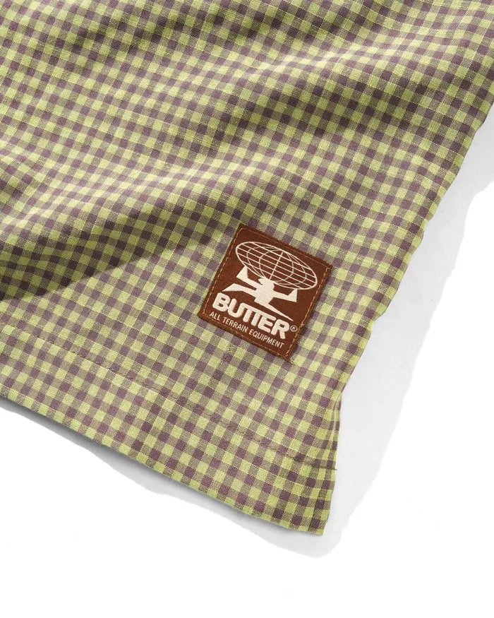 Butter Goods Shirts Men Gingham SS Shirt Lime Mauve Butter Goods Shirts Men Gingham SS Shirt Lime Mauve