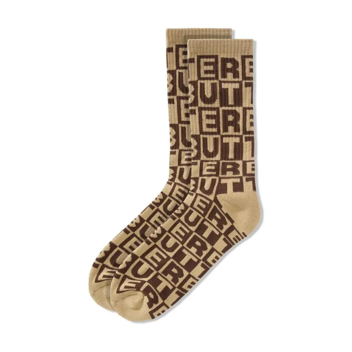 Butter Goods Tile Socks Brown Men Accessories