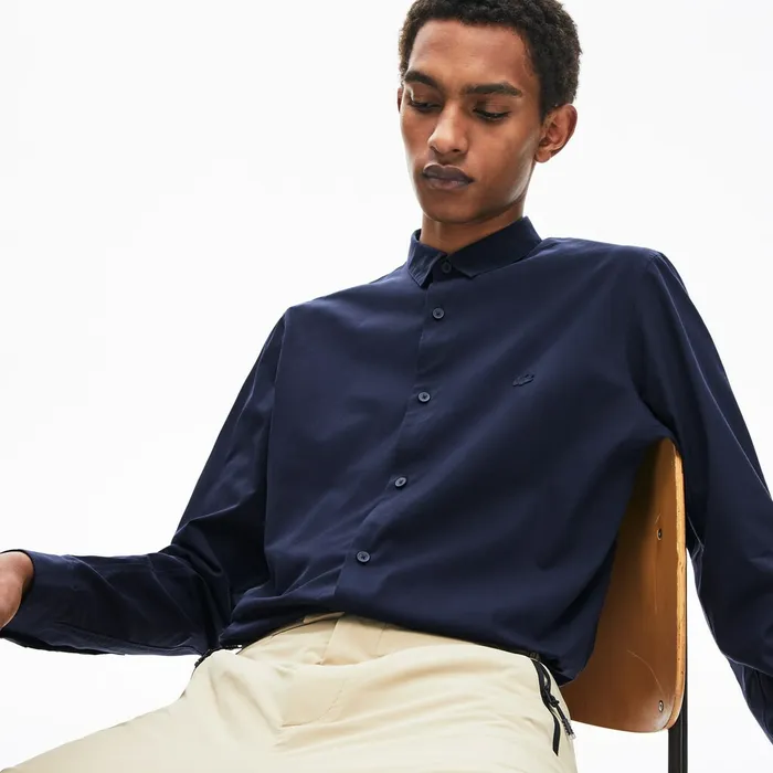 Button Down Shirts Lacoste Mens Motion Breathable Stretch Cotton Shirt Navy Blue Shop Online Button Down Shirts Lacoste Mens Motion Breathable Stretch Cotton Shirt Navy Blue Shop Online