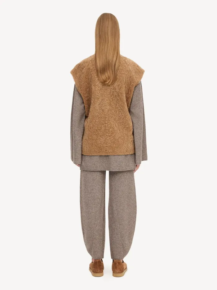 By Malene Birger Blazere Dame Veronicas Vendbar Sherling Vest Tobacco Brown