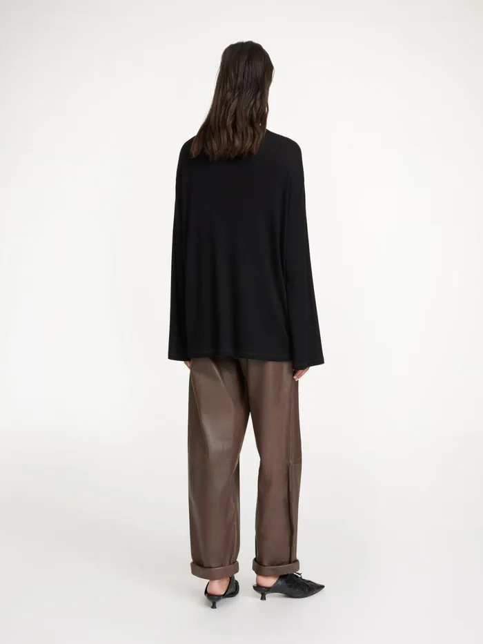 By Malene Birger Toppe Dame Fayeh Langrmet TShirt Black