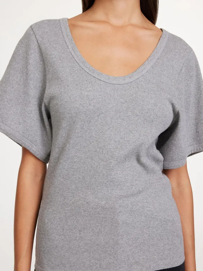 By Malene Birger Toppe Dame Lunai TShirt Grey Melange