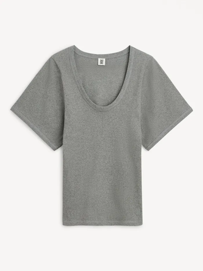 By Malene Birger Toppe Dame Lunai TShirt Grey Melange