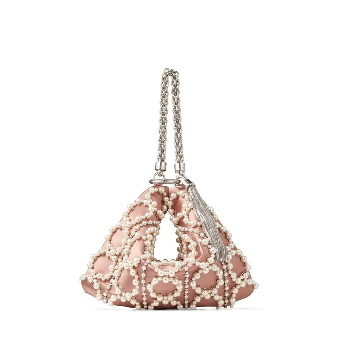 Callie Blush Satin Clutch Bag With Pearl Embroidery Blush Women JIMMY CHOO Evening Bags Callie Blush Satin Clutch Bag With Pearl Embroidery Blush Women JIMMY CHOO Evening Bags