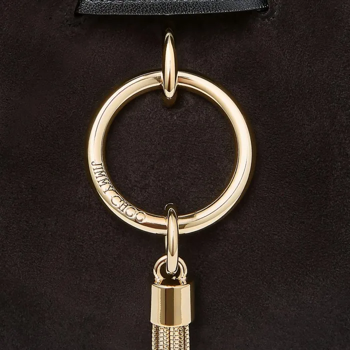 Callie DrawstringS Black Suede Bucket Bag With Chain Strap Black Women JIMMY CHOO Mini Bags