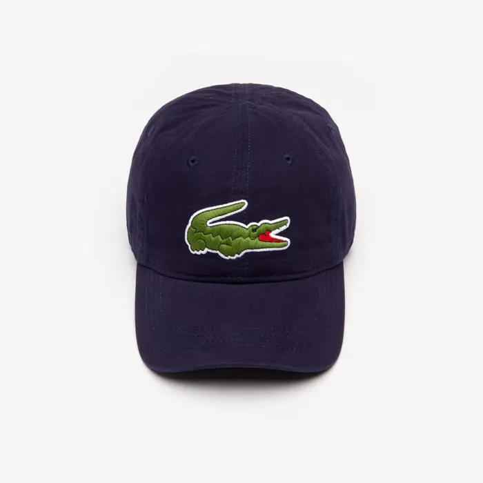 Caps and Hats Lacoste Mens Big Croc Gabardine Cap Navy Blue Store