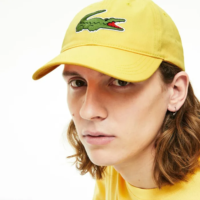 Caps and Hats Lacoste Mens OversizedCroc Cap Yellow Gift for Friend