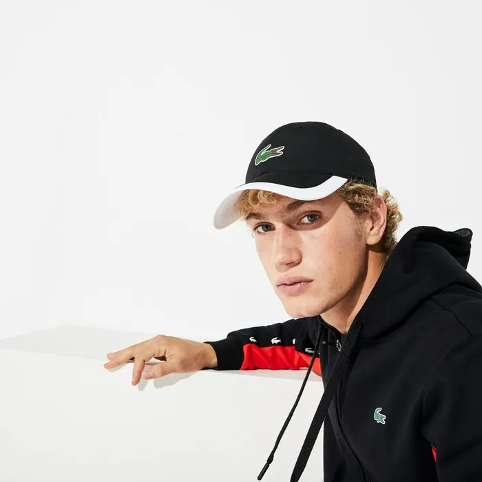 Caps and Hats Lacoste Mens SPORT Contrast Border Lightweight Cap BlackWhite Cheap On Sale Caps and Hats Lacoste Mens SPORT Contrast Border Lightweight Cap BlackWhite Cheap On Sale