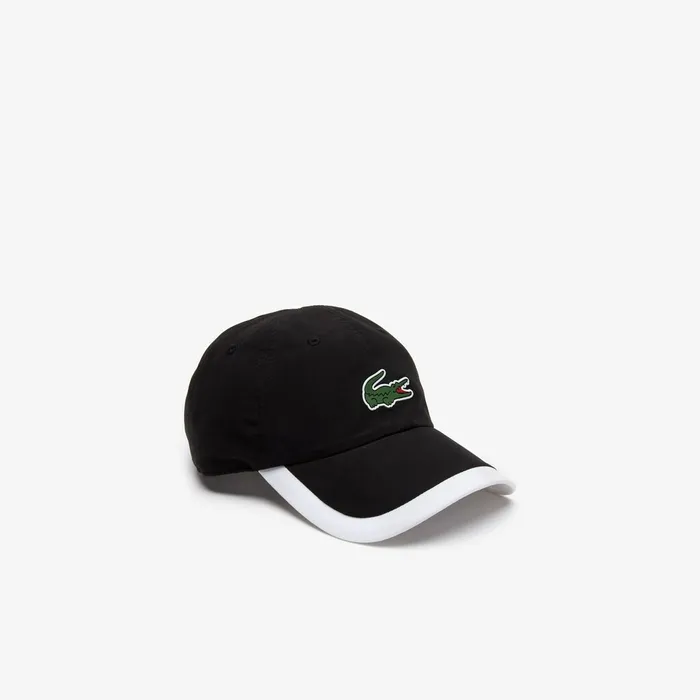 Caps and Hats Lacoste Mens SPORT Contrast Border Lightweight Cap BlackWhite Cheap On Sale