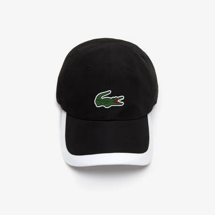 Caps and Hats Lacoste Mens SPORT Contrast Border Lightweight Cap BlackWhite Cheap On Sale