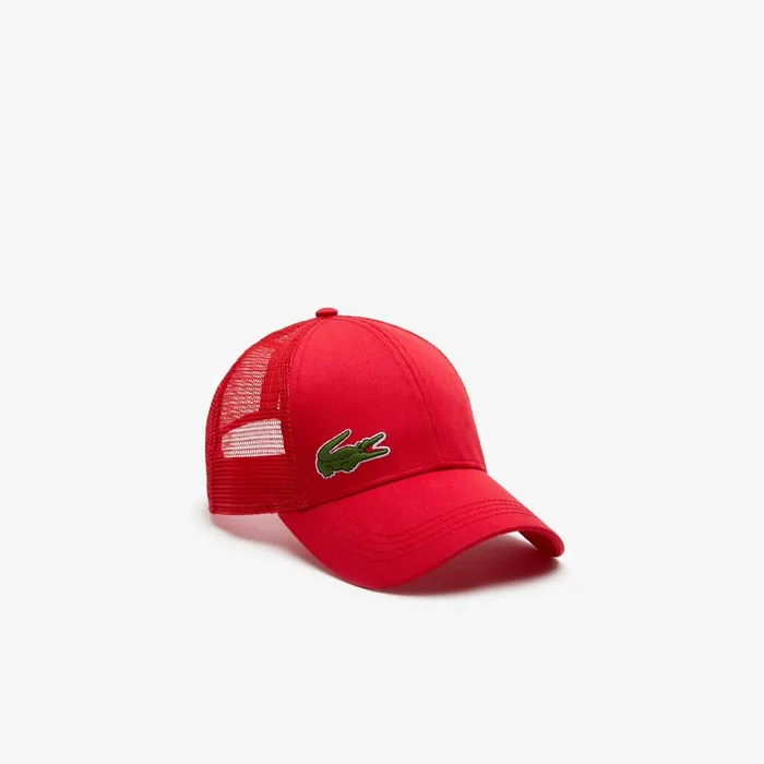 Caps and Hats Lacoste Mens SPORT Mesh Panel Cotton Cap Red Cheap On Sale