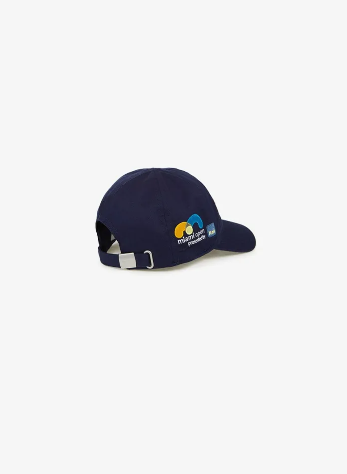 Caps and Hats Lacoste Mens SPORT Miami Open Cotton Cap Navy BlueOrangeWhite Cheap On Sale