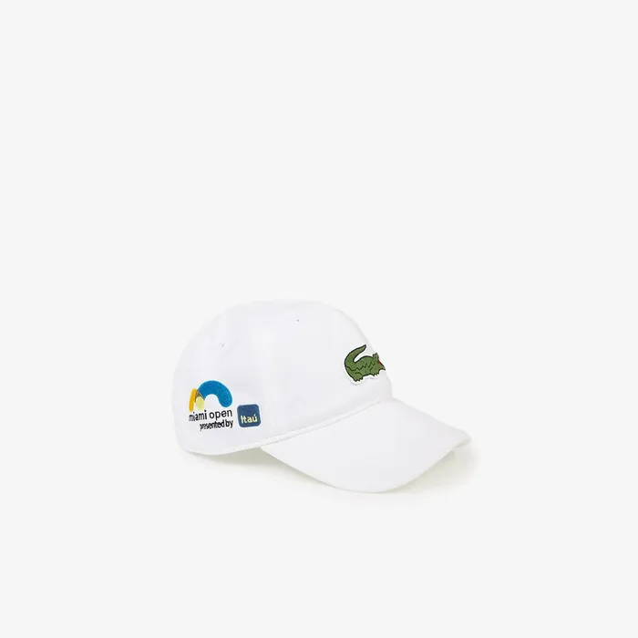 Caps and Hats Lacoste Mens SPORT Miami Open Edition Cap White Outlet Factory