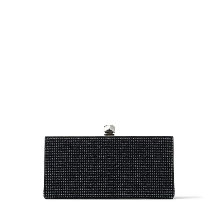 CelesteS Black And Anthracite Glitter Velvet Clutch Bag With Cube Clasp Blackanthracite Women JIMMY CHOO Clutch Bags CelesteS Black And Anthracite Glitter Velvet Clutch Bag With Cube Clasp Blackanthracite Women JIMMY CHOO Clutch Bags