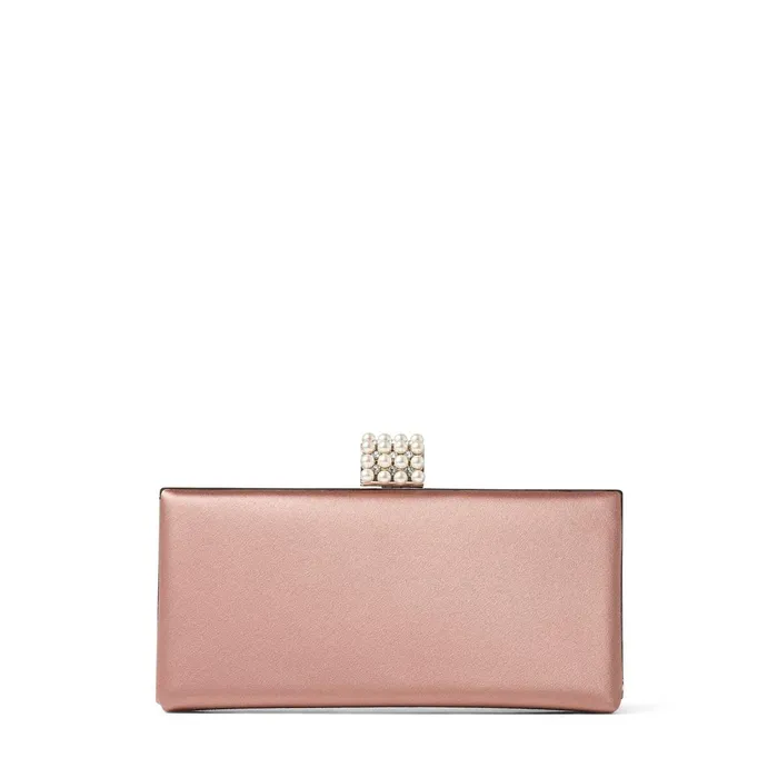 CelesteS Blush Satin Clutch Bag With Pearl Clasp Blush Women JIMMY CHOO Clutch Bags CelesteS Blush Satin Clutch Bag With Pearl Clasp Blush Women JIMMY CHOO Clutch Bags