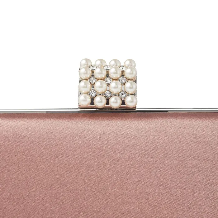 CelesteS Blush Satin Clutch Bag With Pearl Clasp Blush Women JIMMY CHOO Clutch Bags CelesteS Blush Satin Clutch Bag With Pearl Clasp Blush Women JIMMY CHOO Clutch Bags