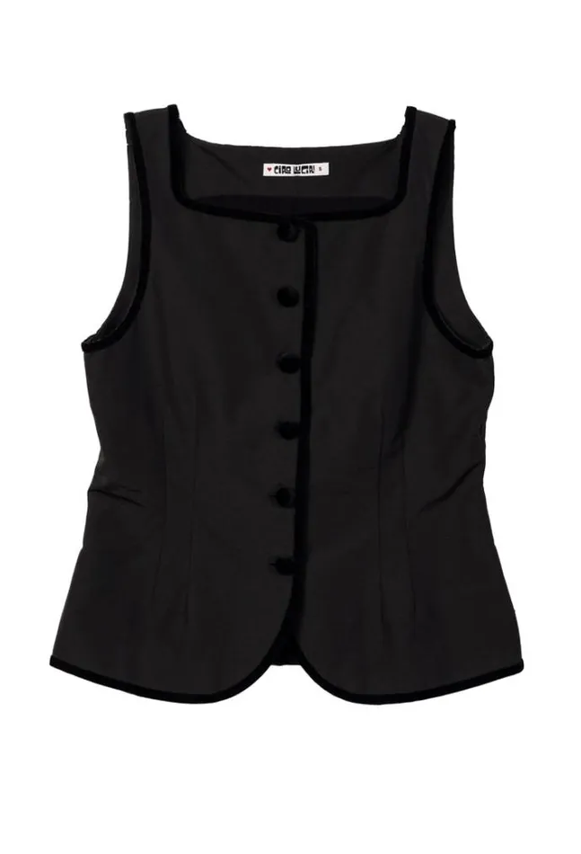 Ciao Lucia Amira Faille Velvet Trim Sleeveless Top Women Sleeveless Tops