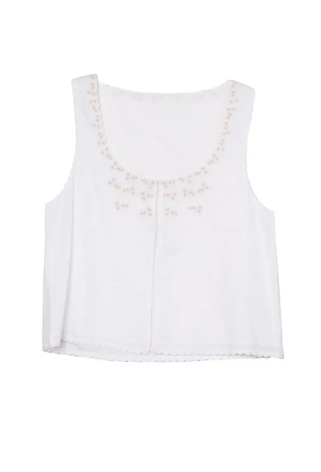 Ciao Lucia Francie Hook and Eye Cotton Top Women Sleeveless Tops