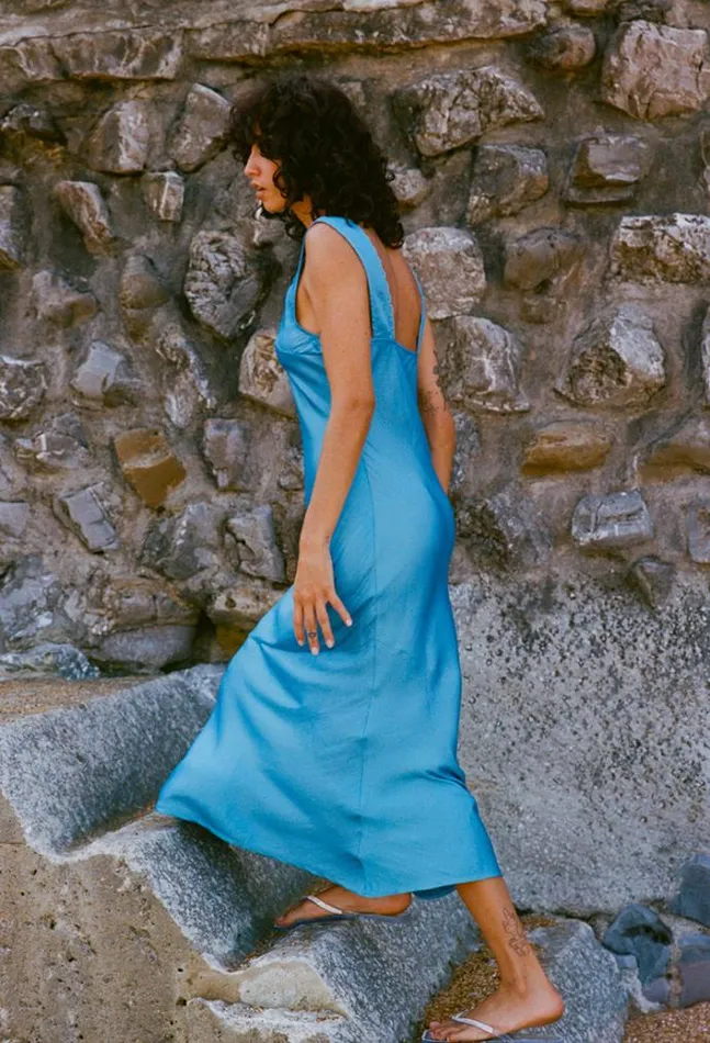 Ciao Lucia Leticia Dress Acqua Women Satin Dresses