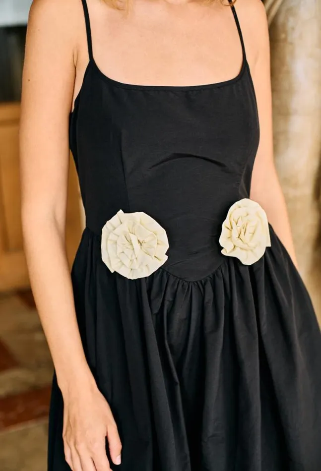 Ciao Lucia Neroni Dress Black Rosette Women Black Dresses