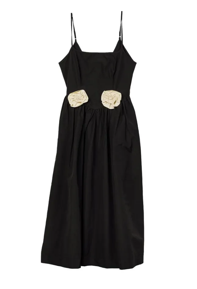 Ciao Lucia Neroni Dress Black Rosette Women Black Dresses
