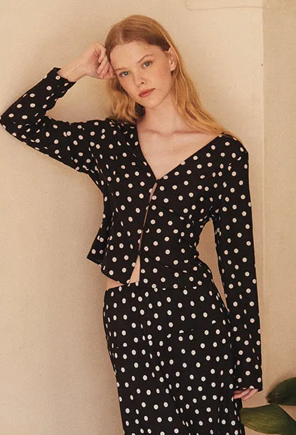 Ciao Lucia Online Aida Top Polka Dot Women Long Sleeve Tops
