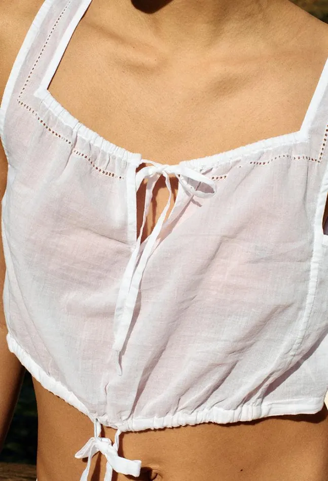 Ciao Lucia Online Antonio Top White Women Sleeveless Tops