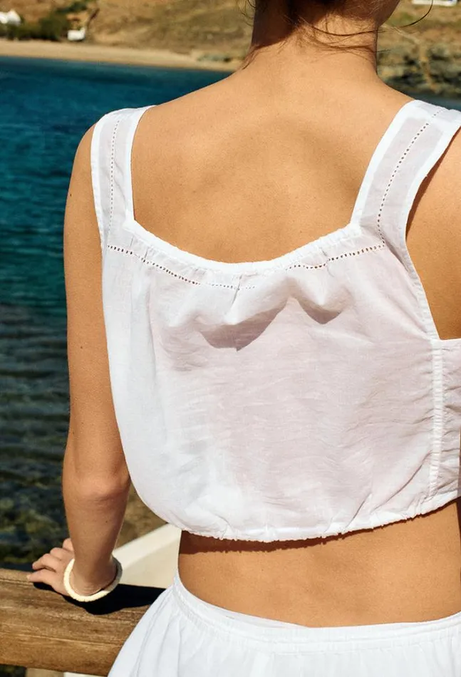 Ciao Lucia Online Antonio Top White Women Sleeveless Tops