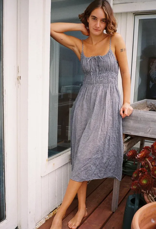 Ciao Lucia Online Gabriela Dress Gingham Women Long Dresses