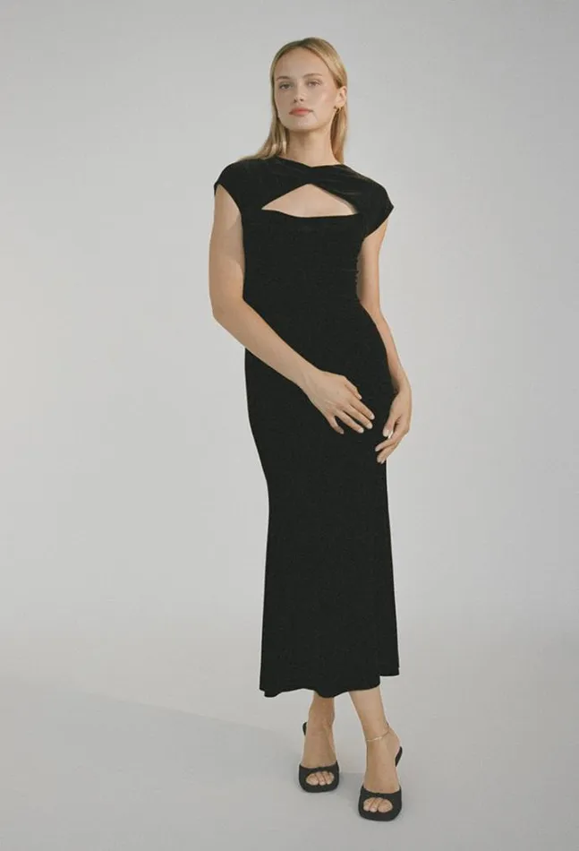 Ciao Lucia Online Violeta Dress Black Velvet Women Long Dresses