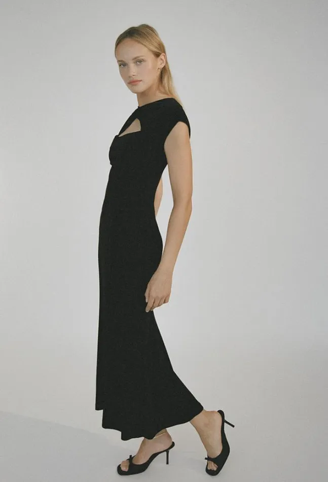 Ciao Lucia Online Violeta Dress Black Velvet Women Long Dresses